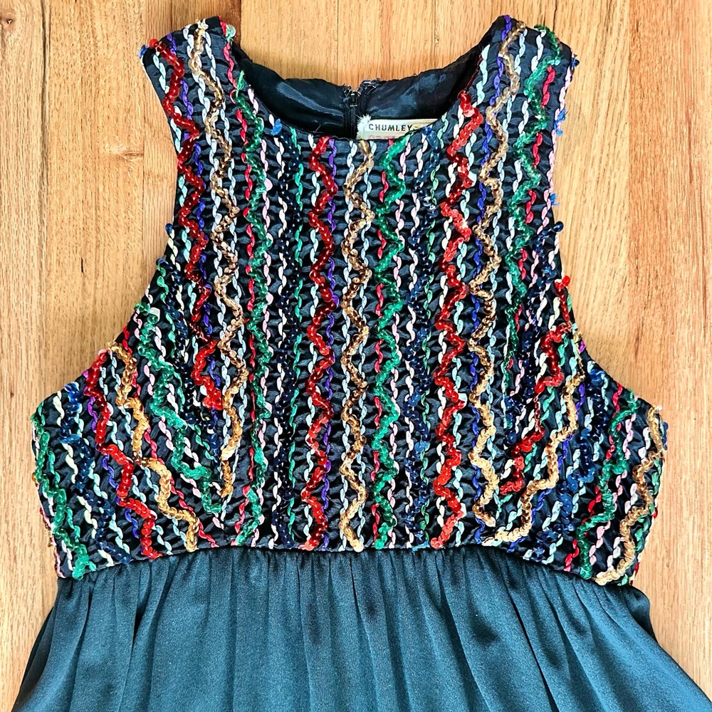 Exquisite Vintage Designer Sequin & Beaded Dress Size 0-2